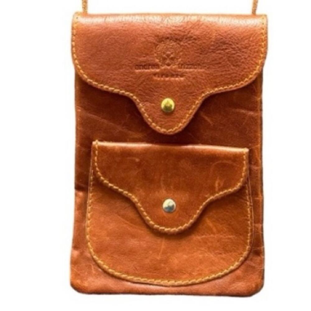 Andrea Frizzoni Travelers Leather Shoulder Wallet from Italy